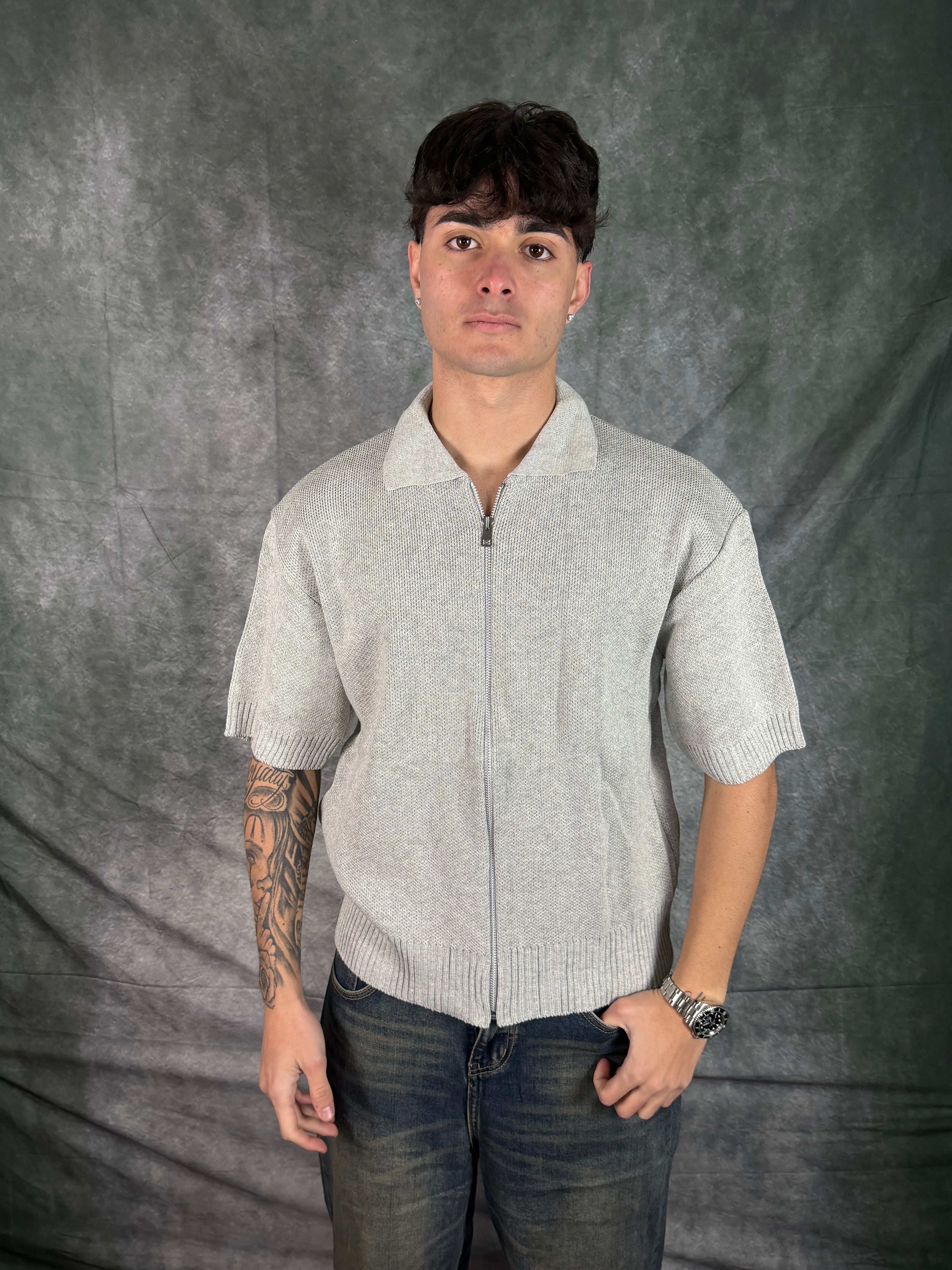 T-shirt Cropped Full Zip