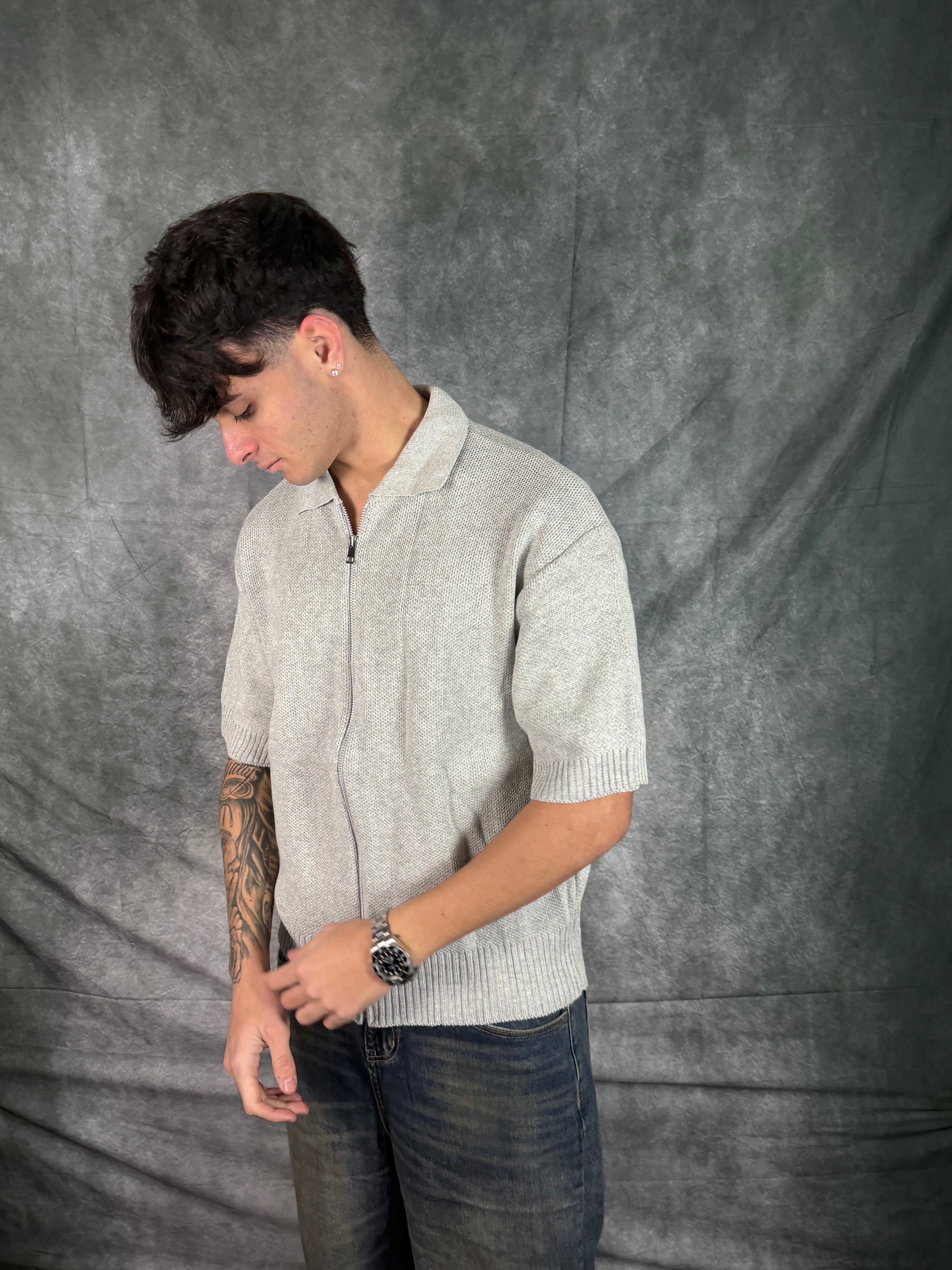 T-shirt Cropped Full Zip