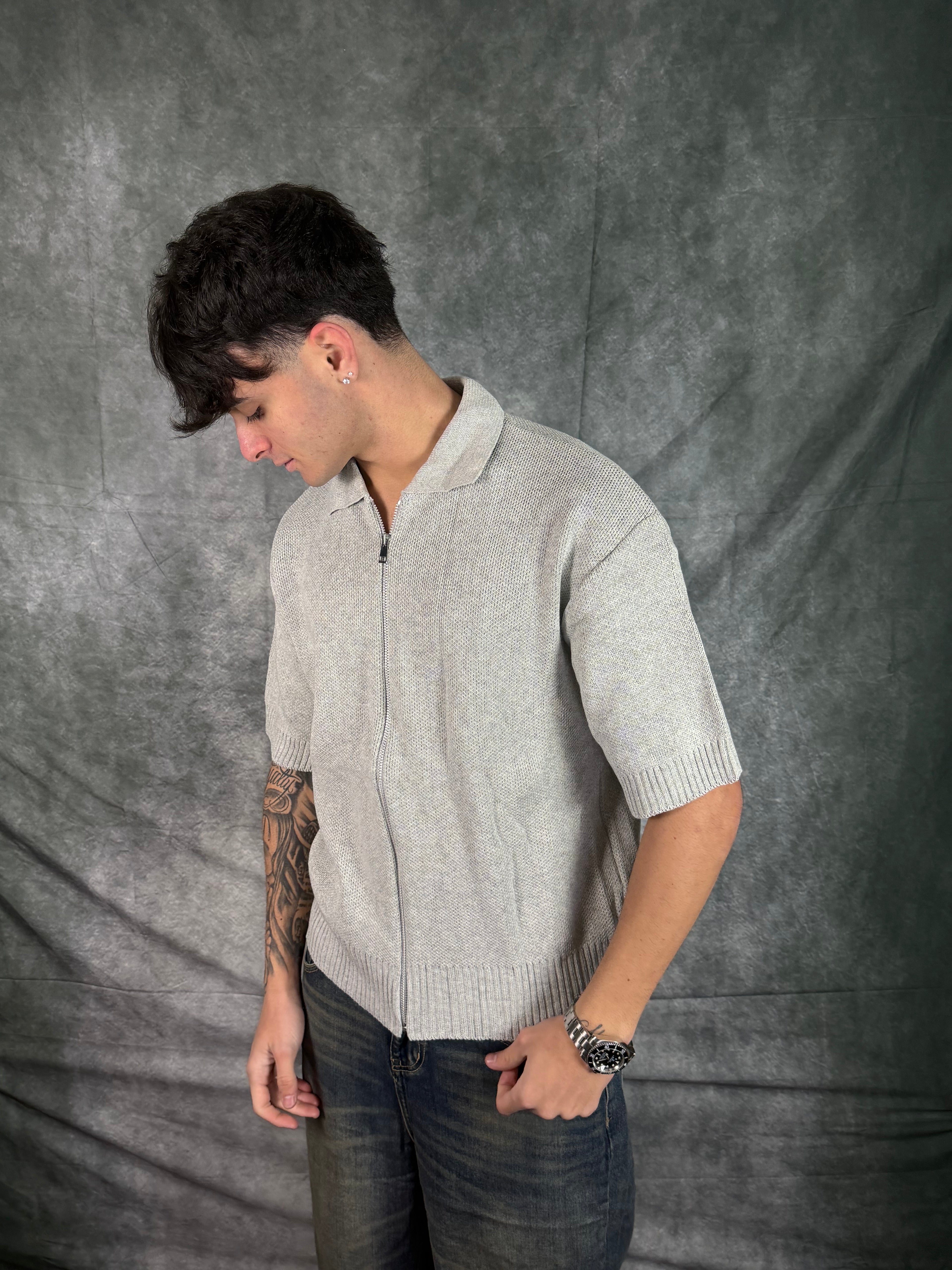 T-shirt Cropped Full Zip